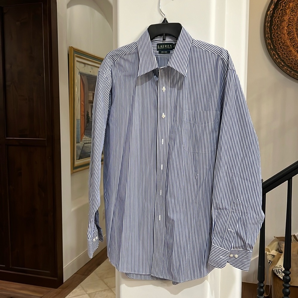 Ralph Lauren Mens Striped Dress Shirt size 17 34/35